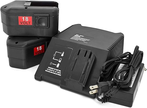 Paquete de baterías y cargador 18v 2000mAh NiCd batería para Milwaukee 48-11-2230 48-11-2200 48-11-2232, 8940158631 (2 baterías + 1 cargador)