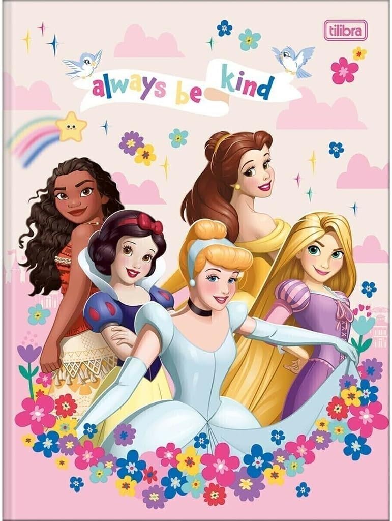 Caderno Tilibra Brochura Capa Dura Costurada Universitário Princesas 80 Fls 308811 27764