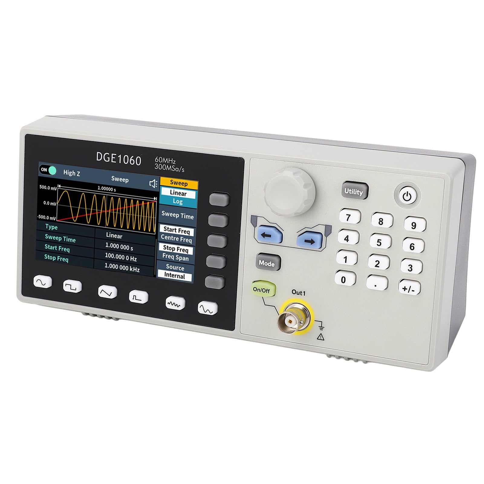 60MHz Signal Generator, Breiter Frequenz Bereich 1uHz Bis 60MHz mit 160 Willkürlichen Wellenformen, für Elektronische Experimente Kommunikation Tests (EU -Stecker)