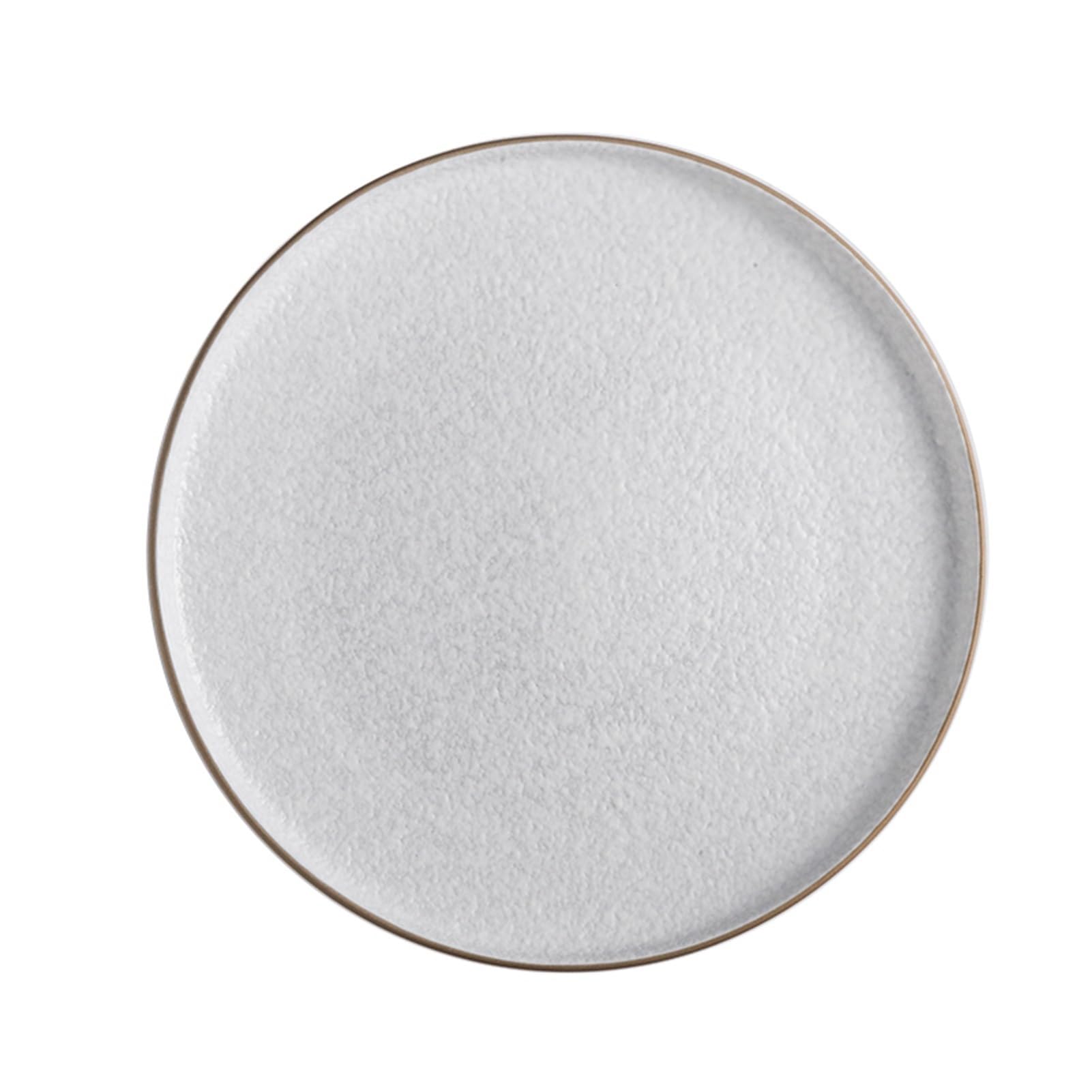 Vintage White Stoneware Dinnerware Dinner Plates,8.5Inch Ceramic Serving Plate Pasta Plates Kitchen Dishes