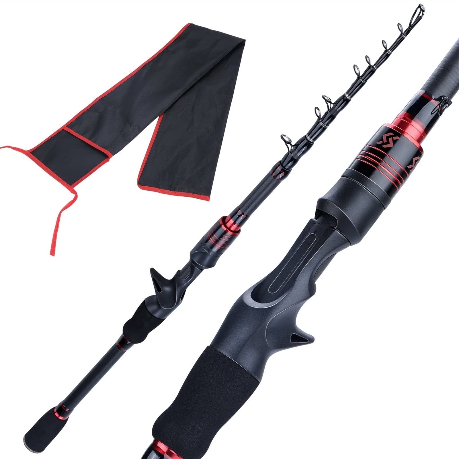 Canna da Pesca a Mosca 1.8m 2.1M Portatile Asta telescopica Portatile Ultralight Fibra di Carbonio Fibra di filatura/Casting Canna da Pesca da Viaggio per la Pesca