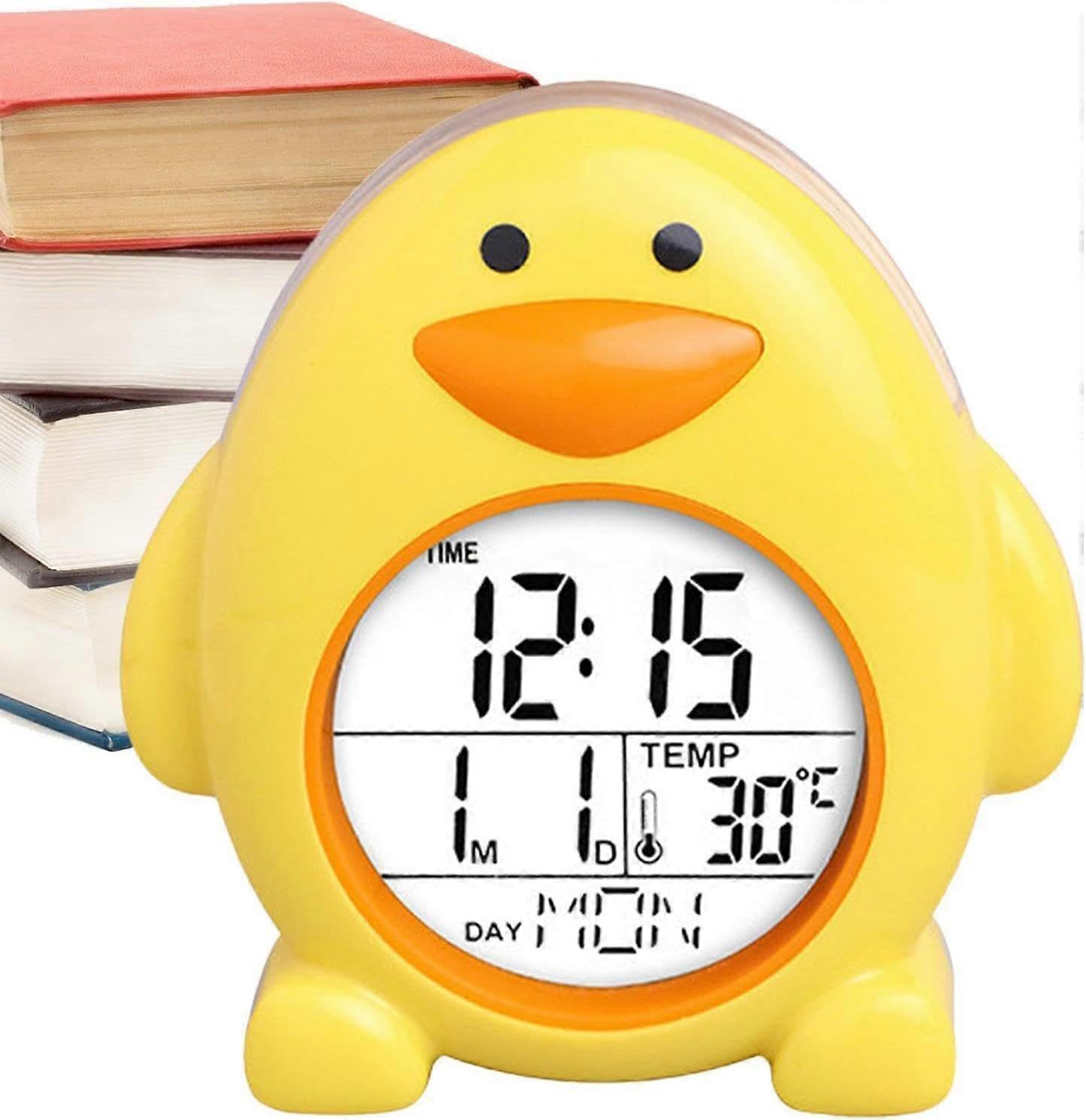 JOYHAPPST 108.88.8cmAlarm Clock for, Cute Digital Clock,Cute Cartoon Penguin Desk Clock | Bedroom Alarm Clock, Temperature Display, Perpetual Calendar, Clock fo