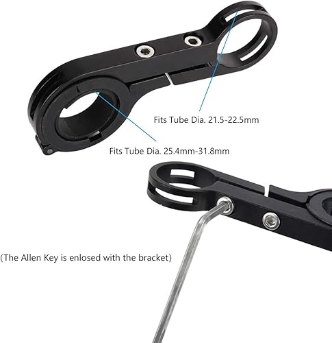 Miniatura 8 de Extensión extensor de manillar doble para bicicleta, aleación de aluminio de 11.8 pulgadas, accesorios de soporte súper largo, para soportes de