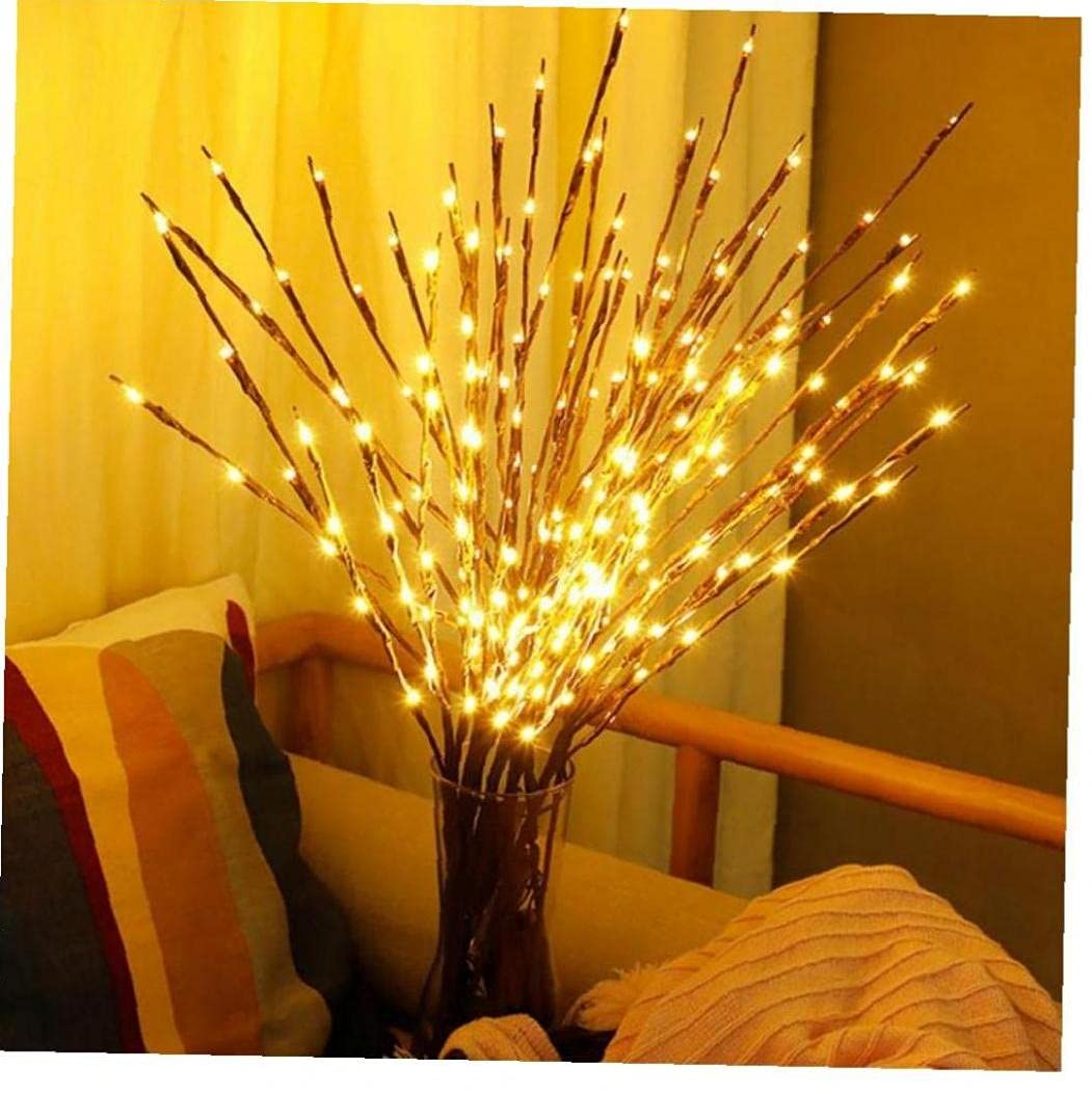 TOSSPER1pc Led Branch Light, Lighted Branch Vase Filler Tree Artificial Little Twig for Home Party Romantic Decoration (warm Light)