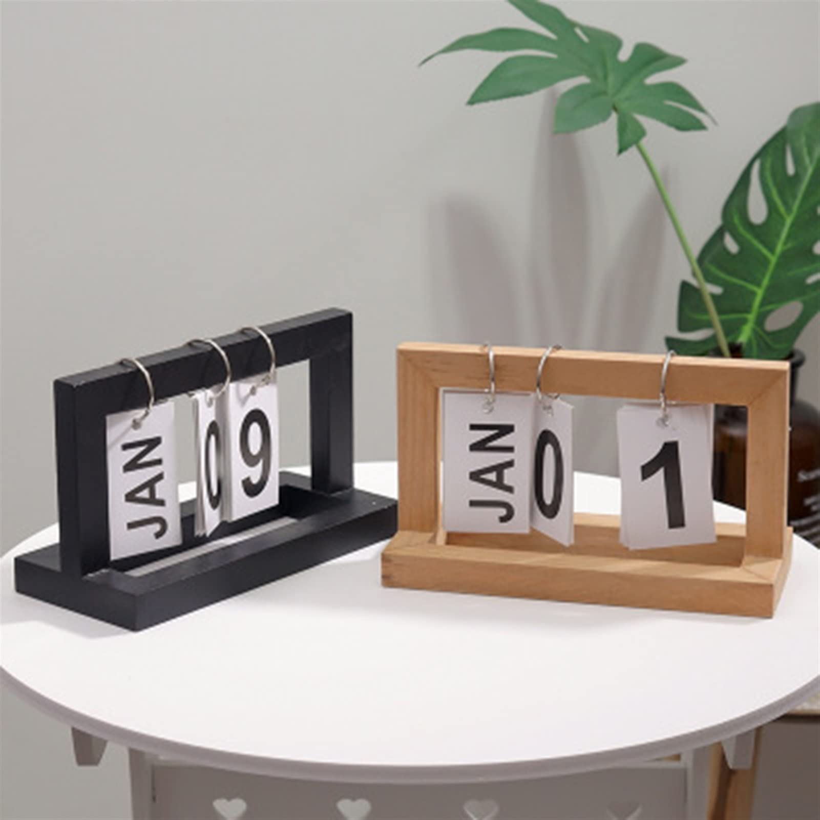 Calendario da tavolo Nuovo calendario da tavolo in legno con flip, giornaliero, mensile, da tavolo, per casa, ufficio, agenda annuale, calendario, decorazione da tavolo, ornamenti, forniture per