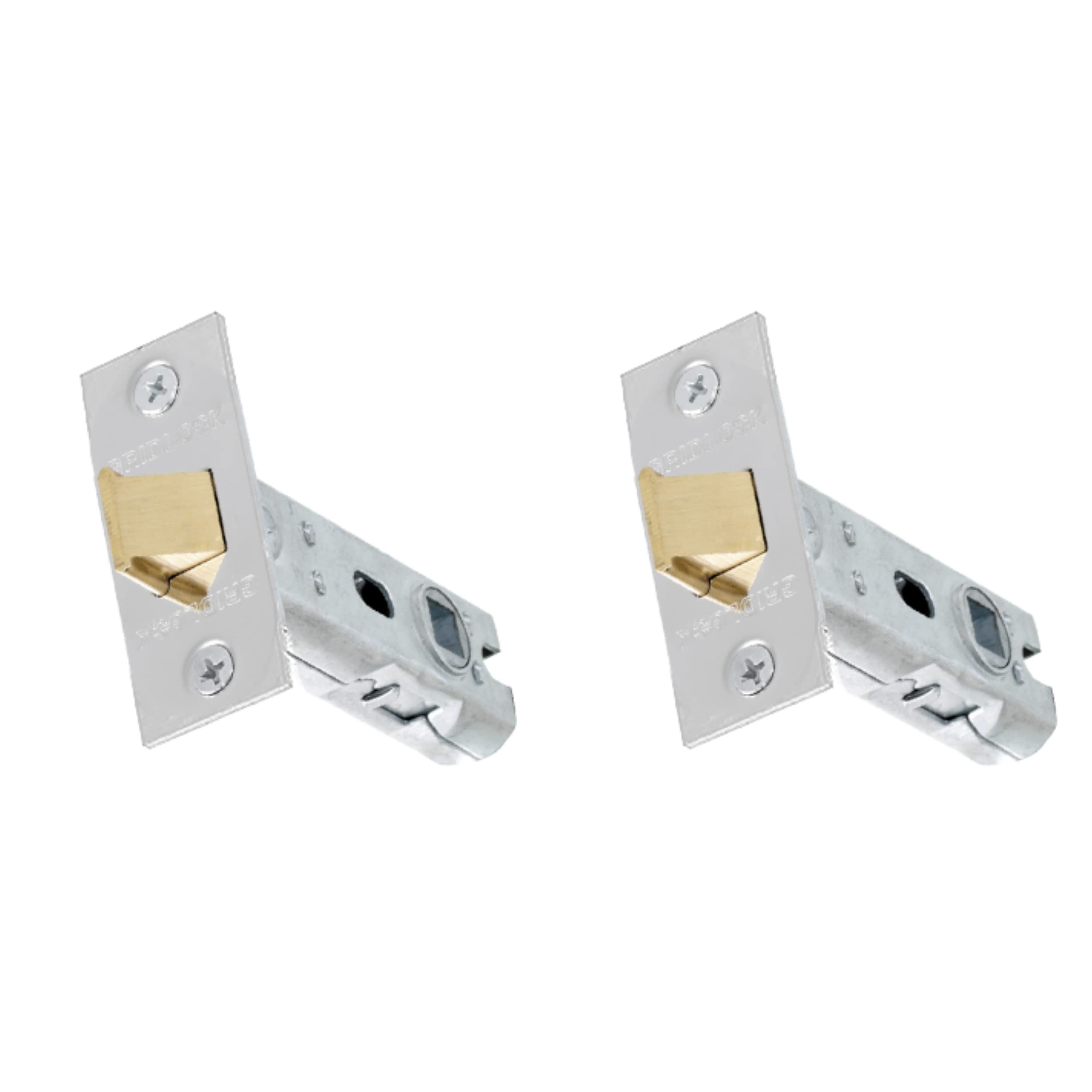 UAP 65mm Tubular Door Latch with Square Corners - 2-Pack Stainless Steel Internal Door Lock Set with Strike Plate & Fittings for Home, Office & Commercial Use (2 Pack, 65mm, Polished Stainless)