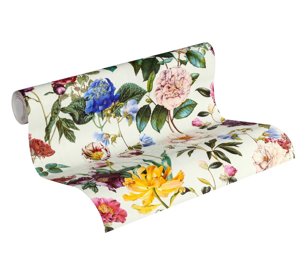 Papier peint intissé fleuri Livingwalls Jette Joop rouleau 10m décoration murale gris vert
