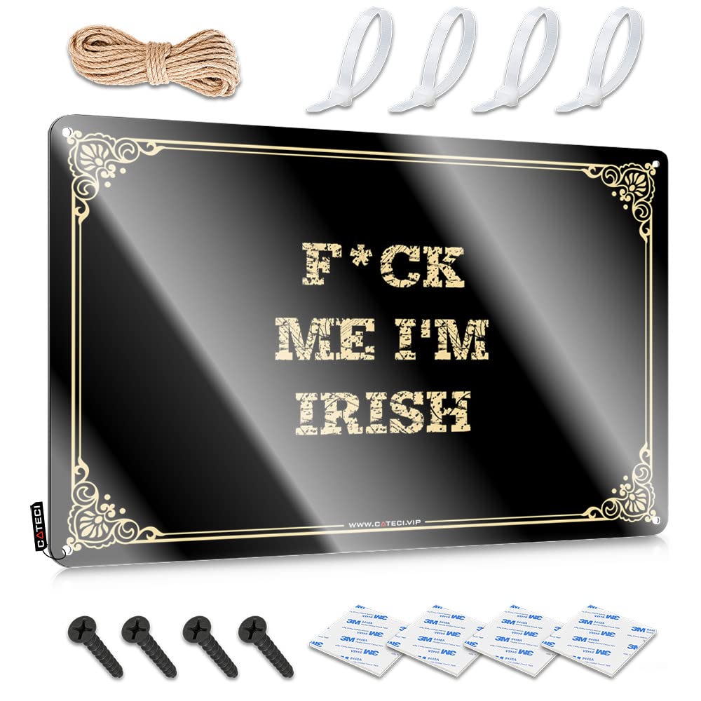 MWFKKADDB Funnymetal Sign F*Ck Me I'M Irish Tin Sign Bar Decor For Home Funny Tin Metal Signs(30X40CM)