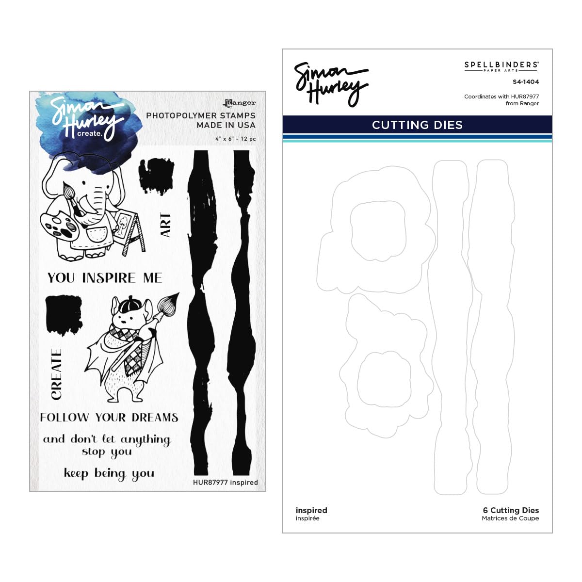 Spellbinders Inspired Stamp and Die Bundle by Simon Hurley, Metal, ONE