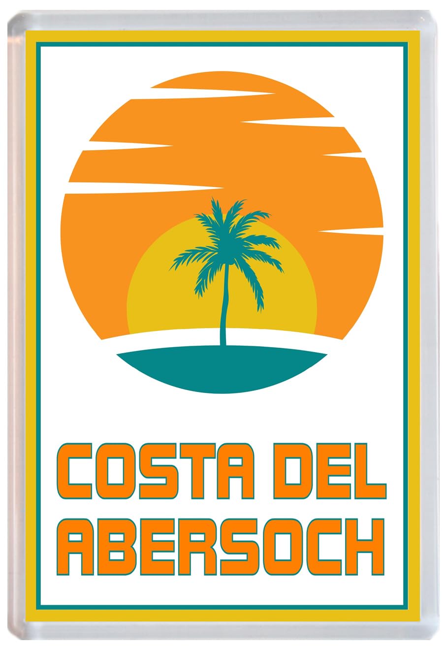 Baked Bean Store Multicolor Costa Del Abersoch - Jumbo Fridge Magnet 96 X 67Mm