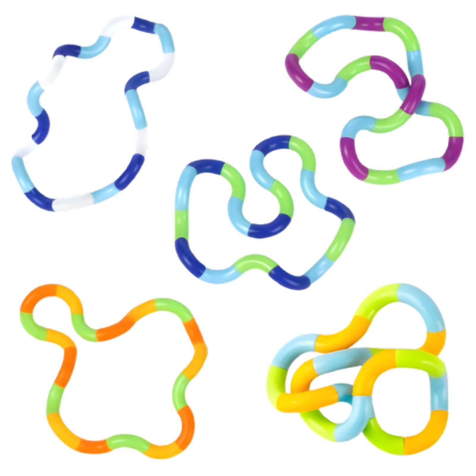 5 Pcs Tangle Fidget Toy for Anxiety, Tangle Fidget Toy Removable Splicing for Kids and Adults, Stress Relief Silent Toy