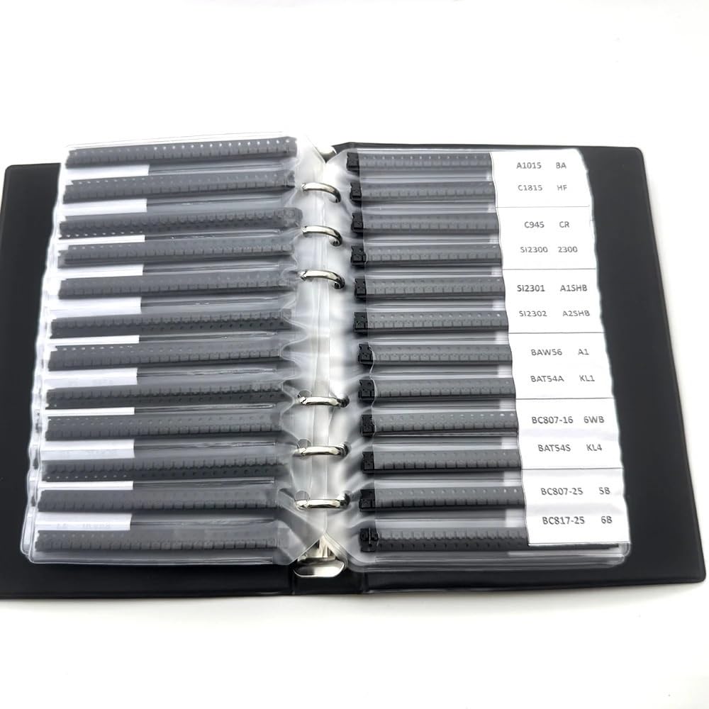 87/111 Values SOT-23 25/50PCS SMD SMT NPN PNP SOD 5551 2222 TL431 BC807 BC817 Transistor Diode Assortment Book Kit(111Values-50PCS)