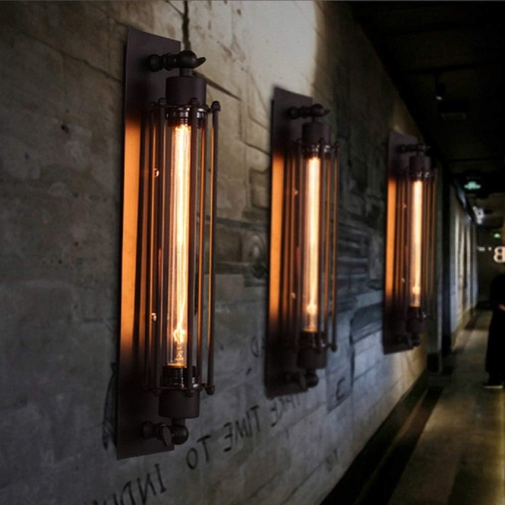 iDEGU 2 Stück Wandleuchte Industrielle Vintage Wandlampe Deckenleuchte Edison-Stil Metall Retro Lampe mit 180° Drehung E27 Fassung, 22 cm Lampenschirm (Weiß