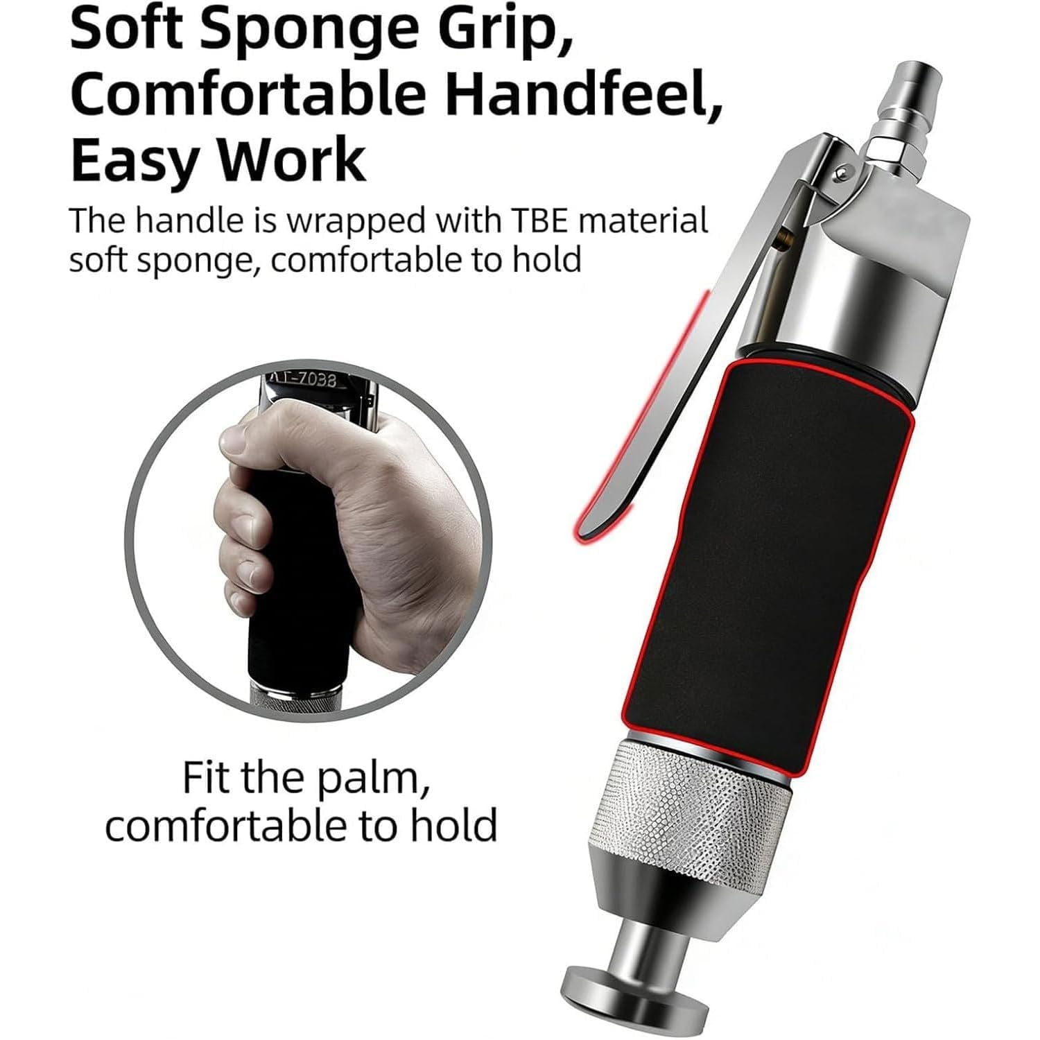 Martillo neumático, herramienta de aire industrial de alta frecuencia, cabeza de 29 mm, 5500 RPM para aplicaciones de cuero, textil, calzado, tuberías de acero