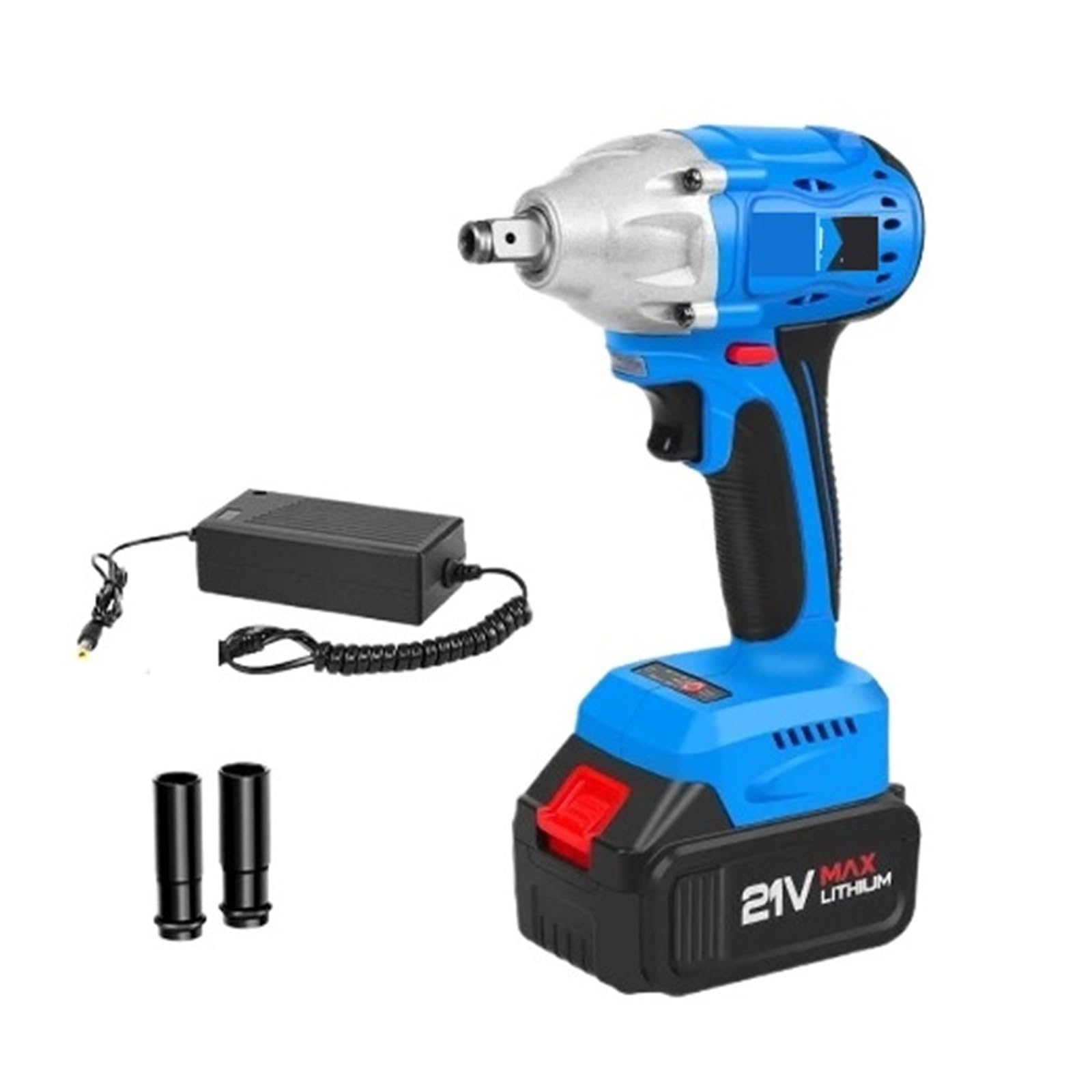 Llave de impacto Llave De Impacto Eléctrica De 21V, Llave Dinamométrica Inalámbrica, Enchufe Sin Escobillas, Batería De Iones De Litio, Herramienta Eléctrica De Reparación Del Hogar(21V-350Nm-Set1)