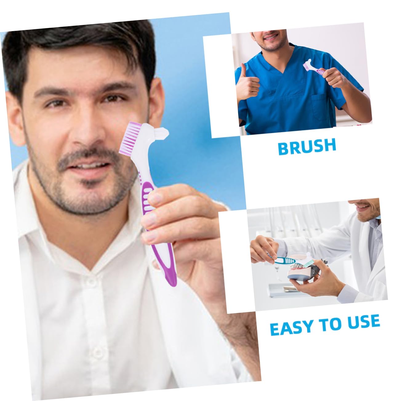 20pezzi Spazzolino Per Dentiera Antiscivolo Per La Spazzole Per Orale Setole Multi