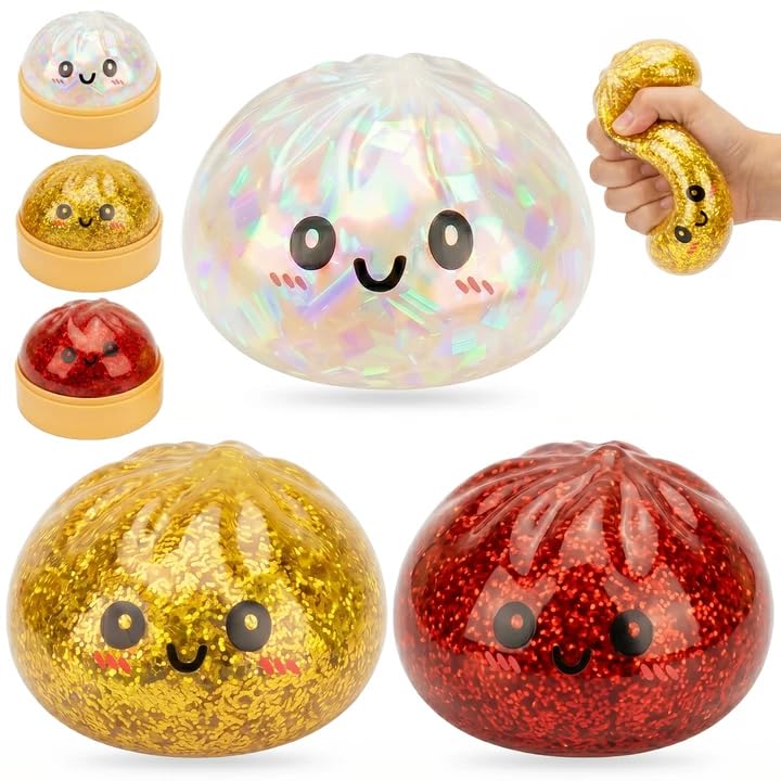 LAIBUY 3PACK Squishy Toy with Mystery Box,Soft Stress Ball for Anxiety Relief,Cute Fidget Squeeze Toys for Teens & Adults,Kawaii Desk Decor,Birthday Party Favors,Classroom Prizes