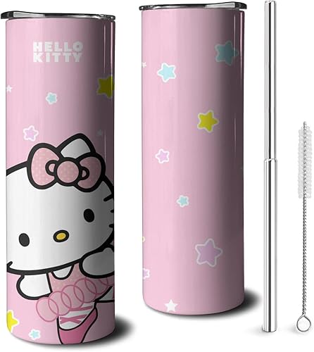 Vaso de agua para adultos, botella de agua de doble pared para niños, taza de café rosa de 20 onzas, regalo para niñas y mujeres