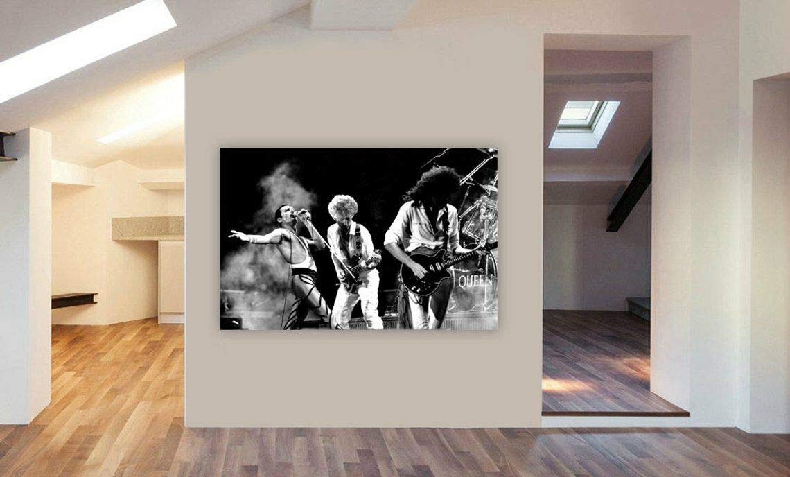 Queen Rock Band - Stampa artistica su tela incorniciata, varie misure (A1 81,3 x 61 cm)