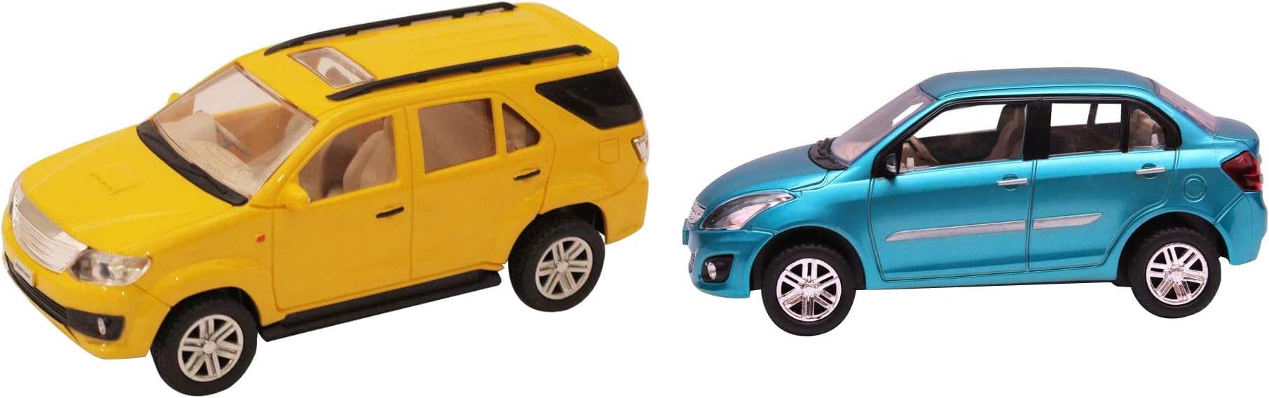Centy Toys Kid Plastic Fortuner & Swift Dezire Pull Back Cars, Assorted & Multi Color