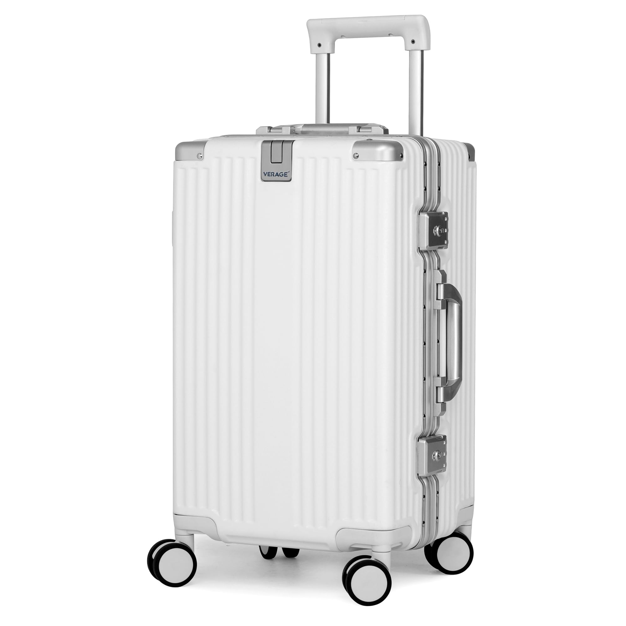 verage Quantum Trunk Extra Volume Cabin Size Trunk Luggage (35 Liters) with German Polycarbonate Body with Aluminium Frame Closure & Dual TSA Clasp Locks, Suitcase Spinner Trolley Bag (White)-picture-31