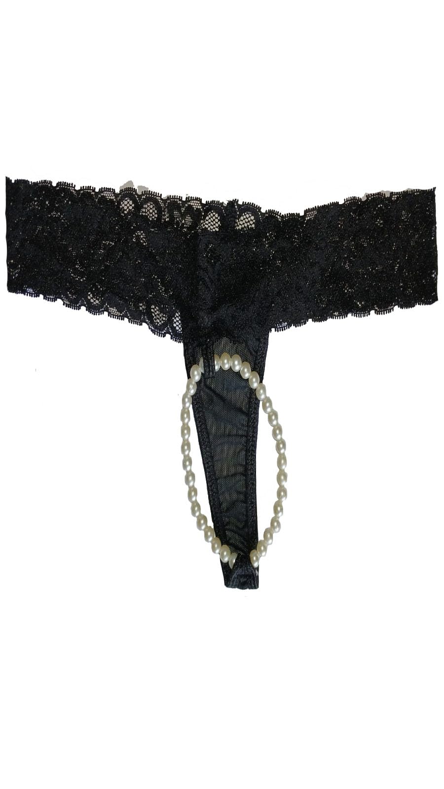 paypea Lace Pearl Bejewelled Tstring Thong Cstring Comfortable Sexy Black Underwear Honeymoon Pantie for Hot Women-picture-33