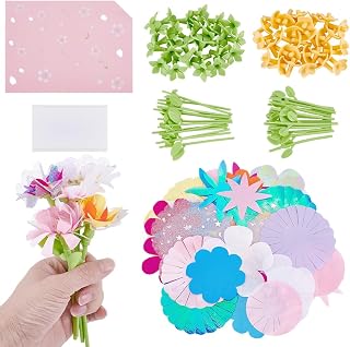 AHANDMAKER Fabric Flowers for Crafts Refill Kit DIY Flower Bouquet Craft Accessories DIY Fabric Bouquet Making Set Fun Art Supplies