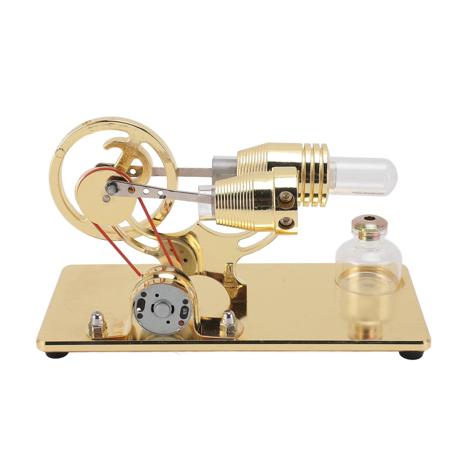 AMONIDA Modello di Motore Sterling con Lampadina a LED Generatore di Energia Elettrica in Materiale Durevole per Progetti Scientifici (GOLD)