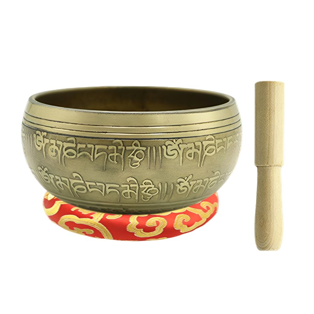 Set di campane tibetane per meditazione, fatta a mano, per yoga, attenzione e meditazione, set di campane tibetane per yoga, rilassamento, donne e