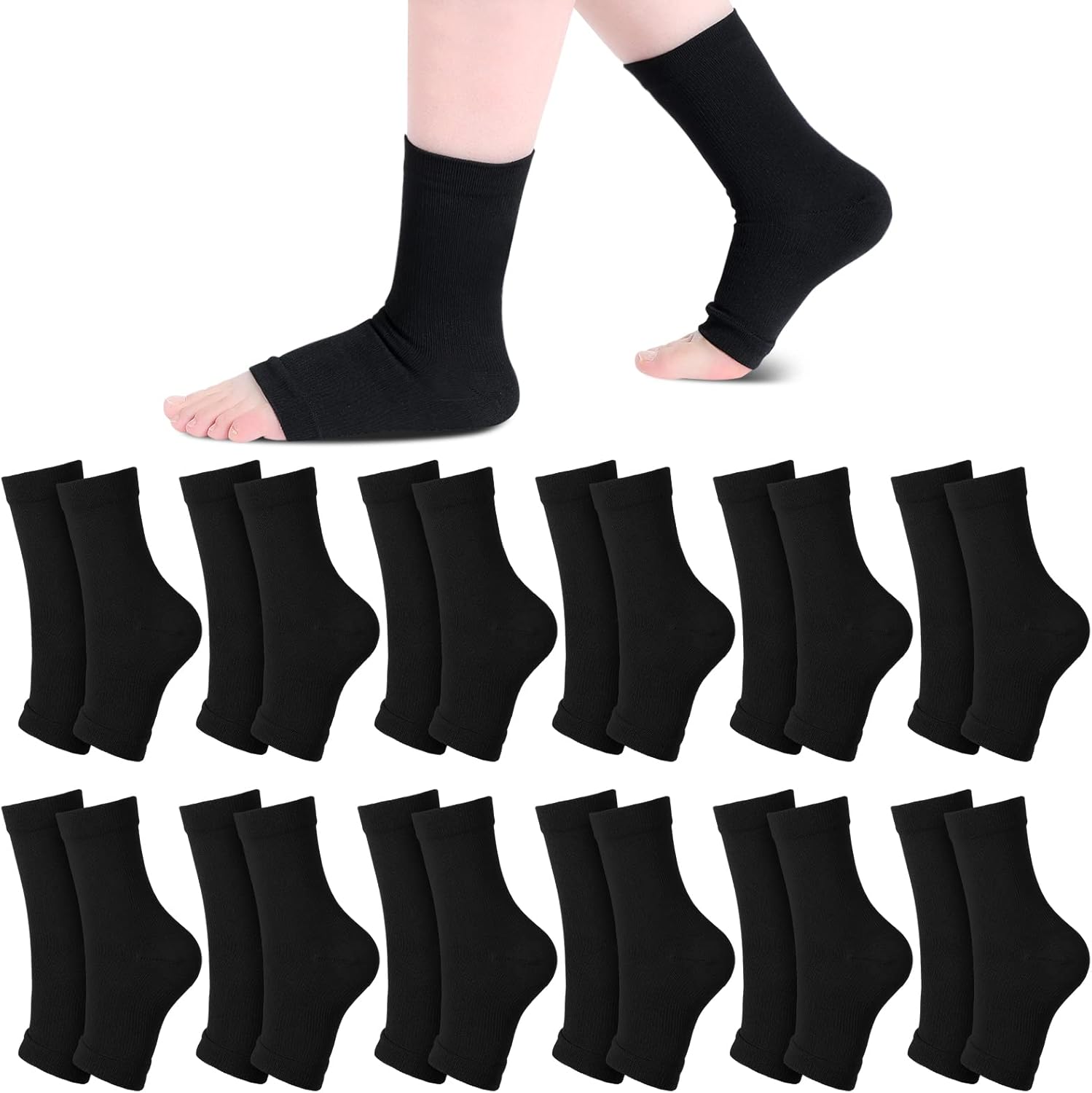 12 Pairs Ankle Brace Compression Sleeve Ankle Compression