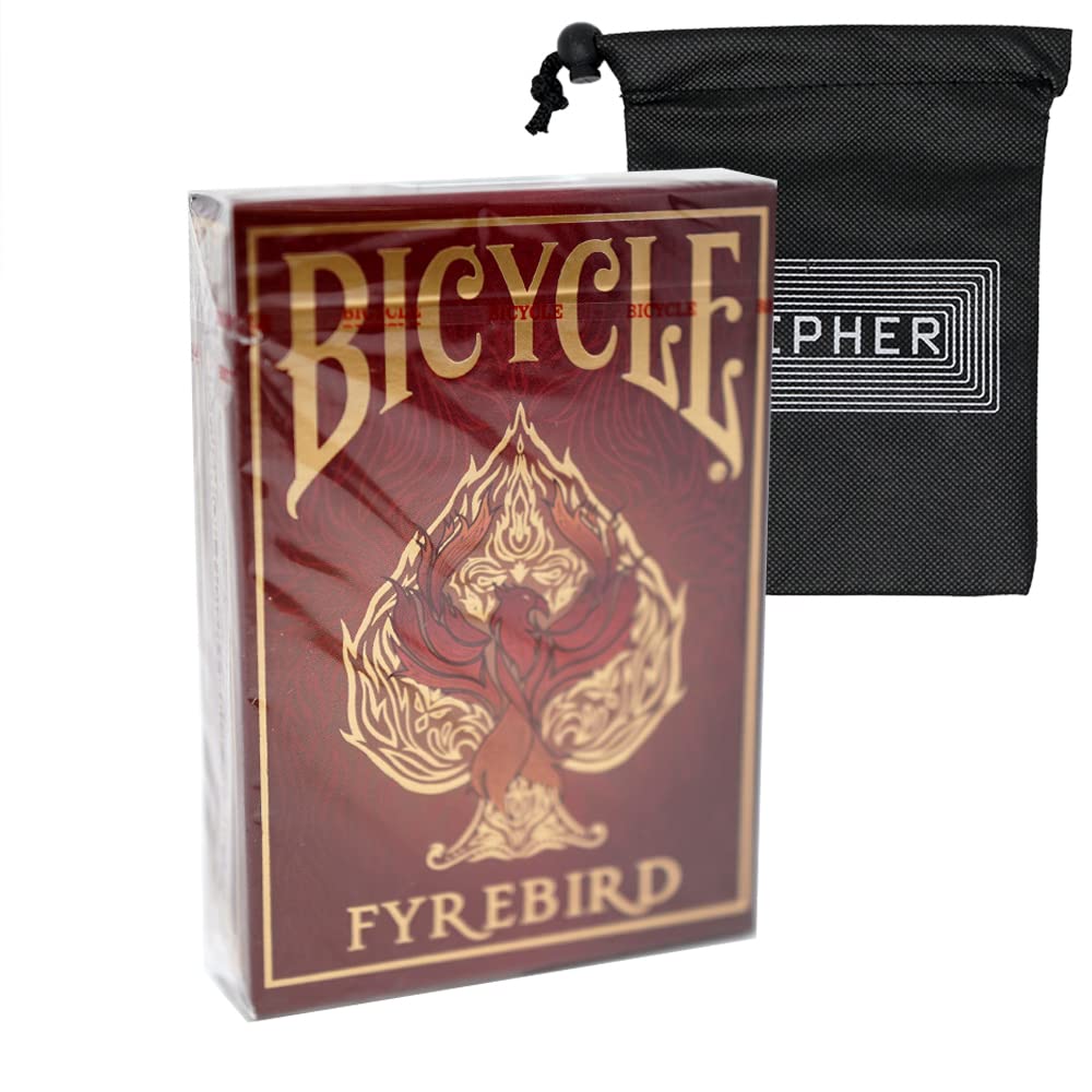 Bicycle Fyrebird Playing Cards - Collectible Custom Poker Sized Cards - Includes Cipher Playing Cards Bag