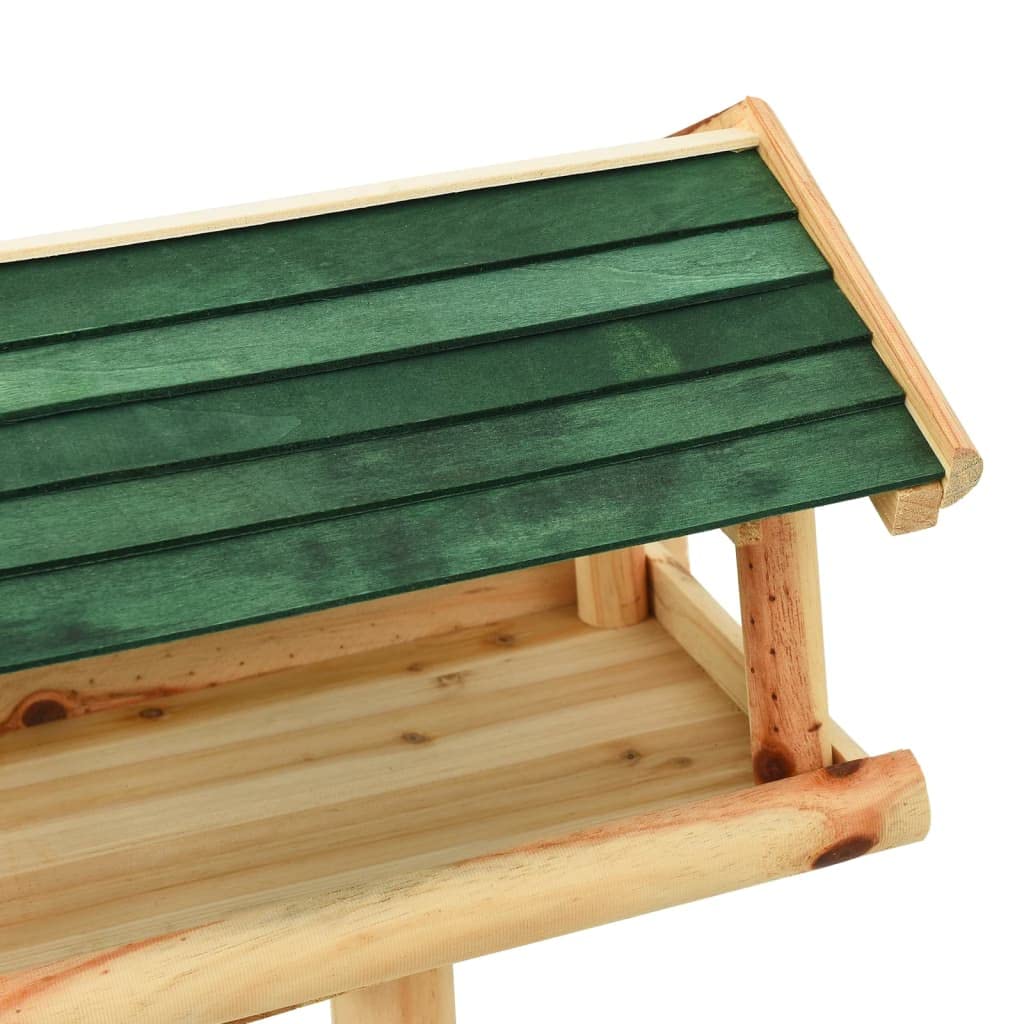 Vogelhäuschen mit Ständer aus massivem Tannenholz 37x28x100 cm Vogel Futterhaus mit Plattform Dach für Futterstation im Garten und Balkon
