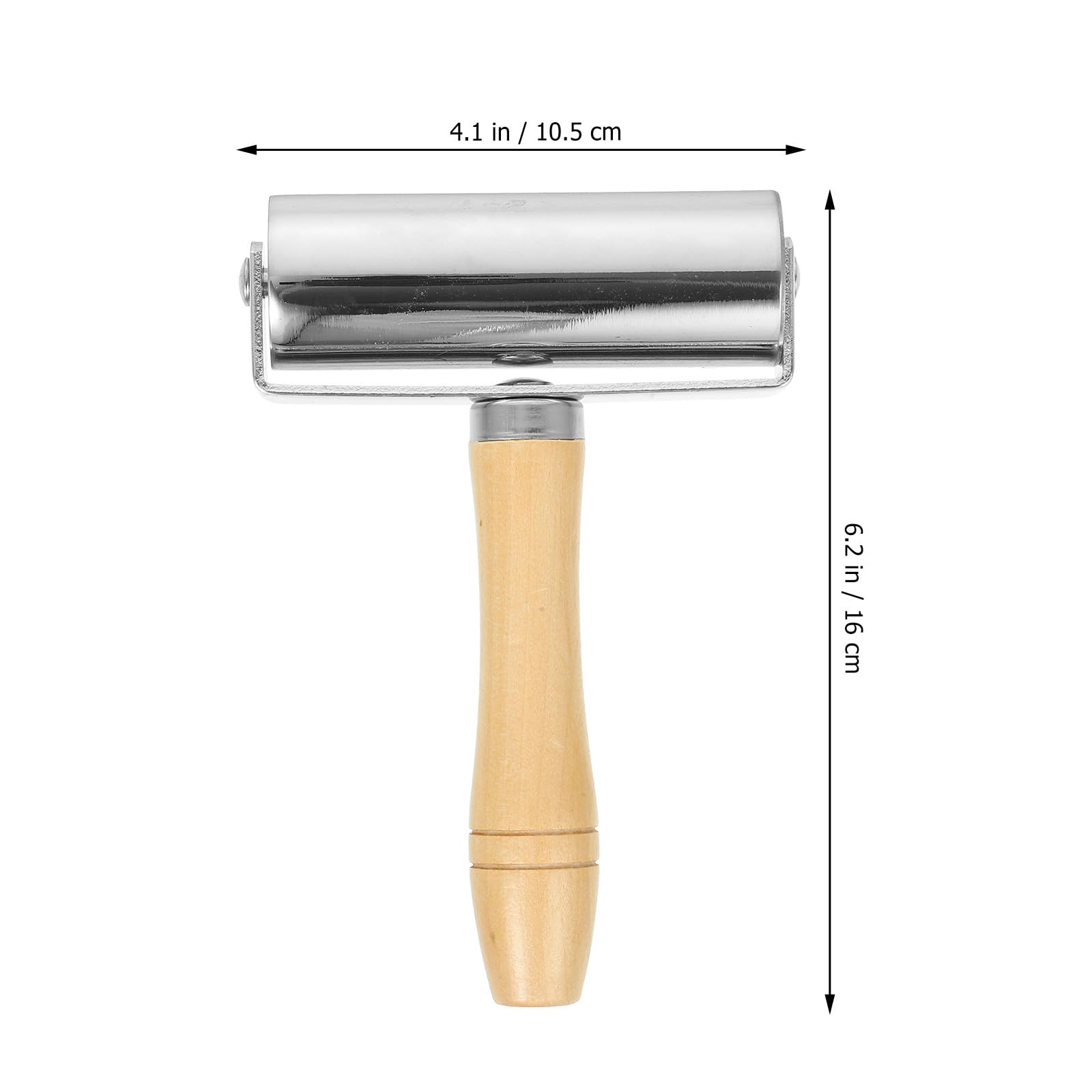 Rodillo de masa premium con mango de madera y rueda de acero inoxidable, herramienta de hornear sin esfuerzo para pizza, pastelería y cocina, bordes lisos para prensado uniforme de la masa
