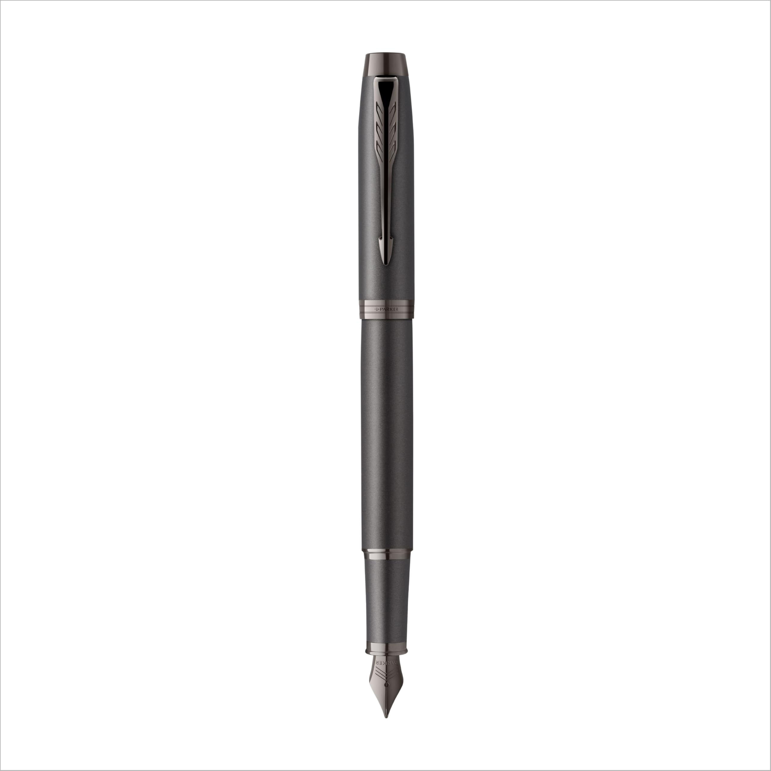 Parker IM Penna stilografica monocromatica | inchiostro blu | finitura e puntale canna di fucile | punta fine | confezione regalo