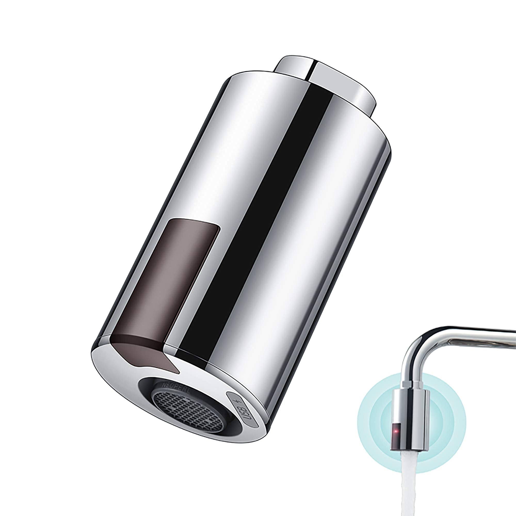 KASTWAVE Touchless Faucet Adapter for Kitchen Bathroom, Universal Smart Faucet, IPX6 Waterproof Sensor, Chrome Style