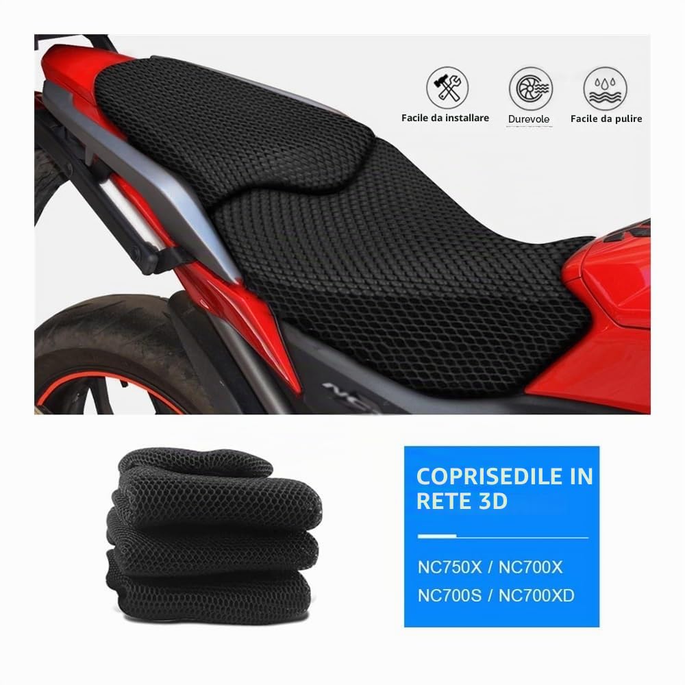 Sella Coprisedile Moto Per Ho&nda NC 750 NC750 X NC750X NC700X NC700XD NC700S NC 750X 700X Coprisedile in tessuto di nylon antiscivolo