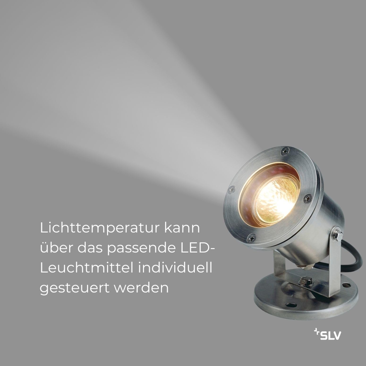 SLV NAUTILUS | Außenlampe für die Beleuchtung von Garten, Terrasse, Pflanzen, Wegen, Teich, Aussen-Leuchte, Außen-Strahler | IP67, edelstahl 304, max. 35W, GX5.3