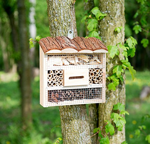 Royal Gardineer Bienenhotel: Insektenhotel Marie, Nisthilfe für Nützlinge, 20 x 20 x 7 cm (Wildbienenhaus) – Bild 3