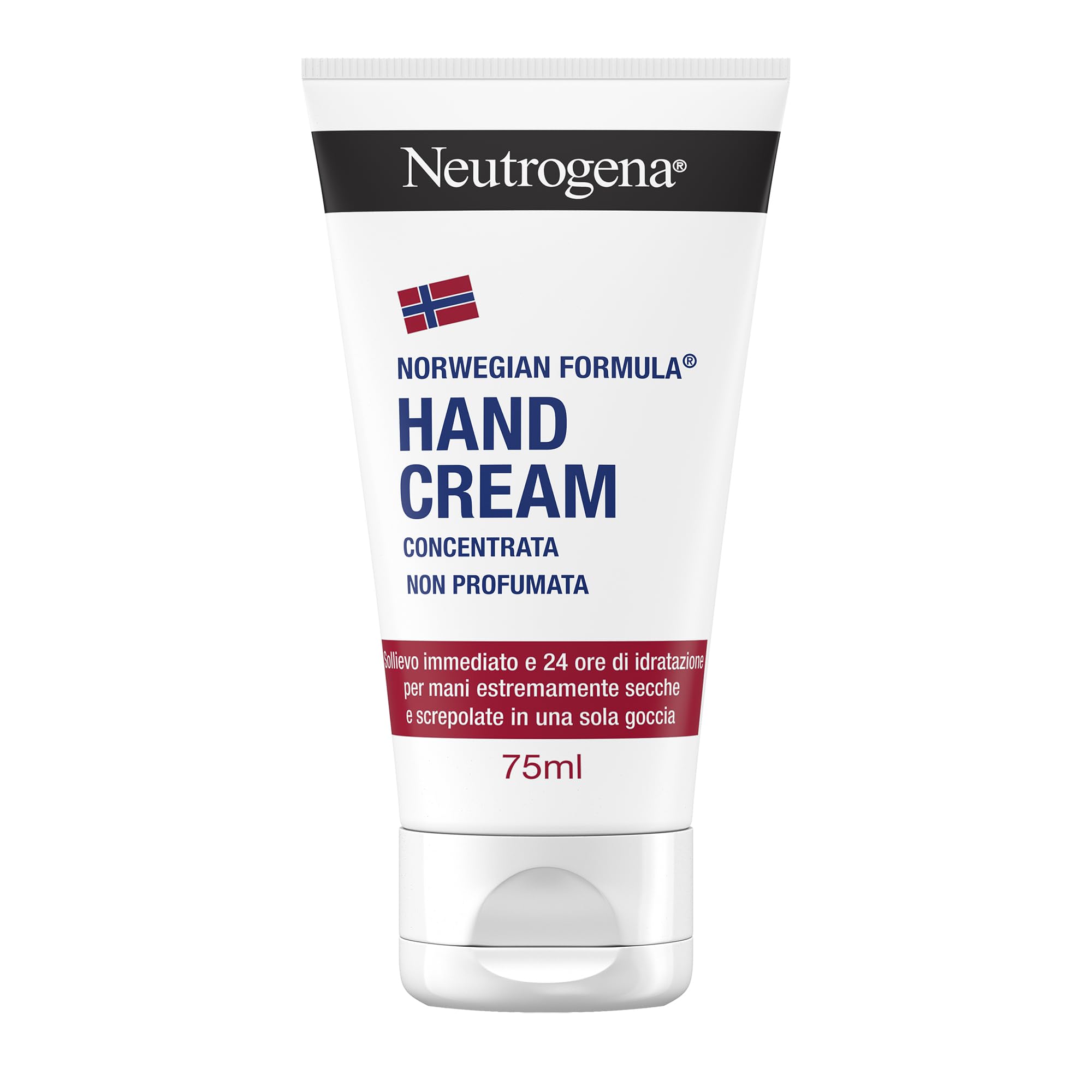 Neutrogena Formula Norvegese Crema Mani Concentrata Non Profumata, Crema mani riparatrice con Glicerina e Vitamina E, Crema mani secche e screpolate per sollievo e idratazione 24h, 75 ml