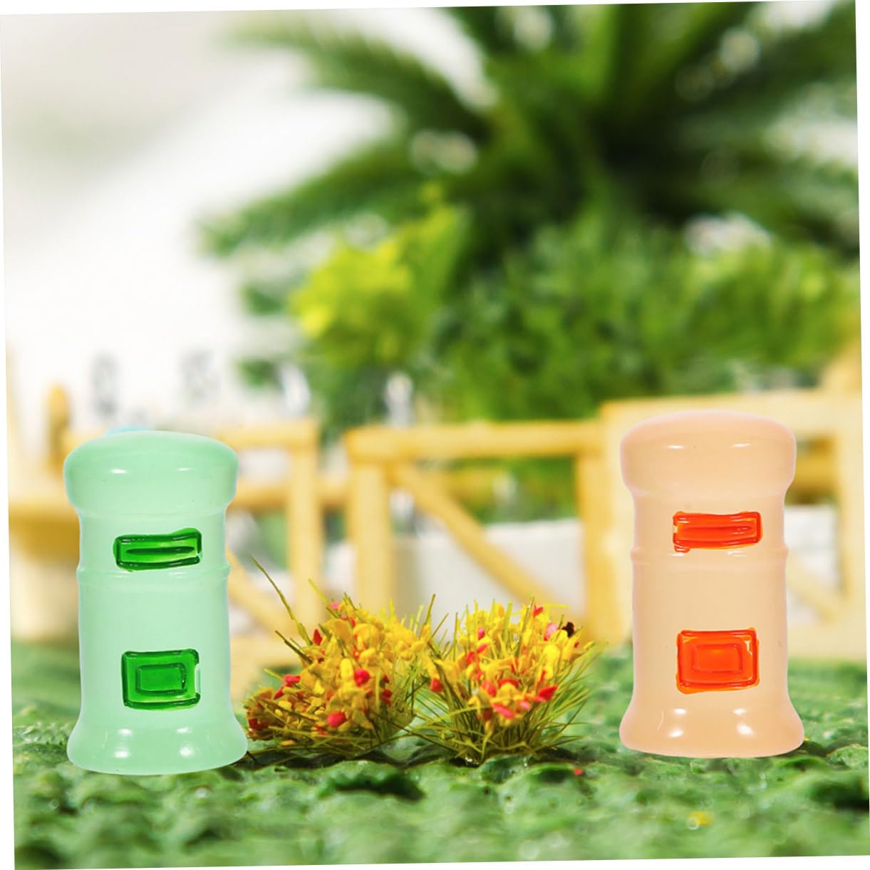 SEWOART Glow-in-The-Dark Mailbox Statue Miniature Garden Decor 60pcs Resin Mailbox Figures
