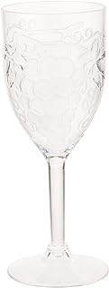 Prodyne Embossed Grape Acrylic Wine Glass, 10 Ounce