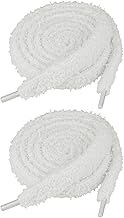Endoto 2 Pairs 16 mm Wide Fluffy Plush Shoelaces for Shoes, Fluffy Fur Laces Thick Cordones Furry Fuzzy Shoelaces