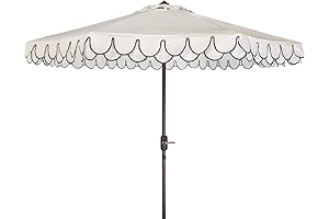 SAFAVIEH PAT8006A Outdoor Black and White Umbrella