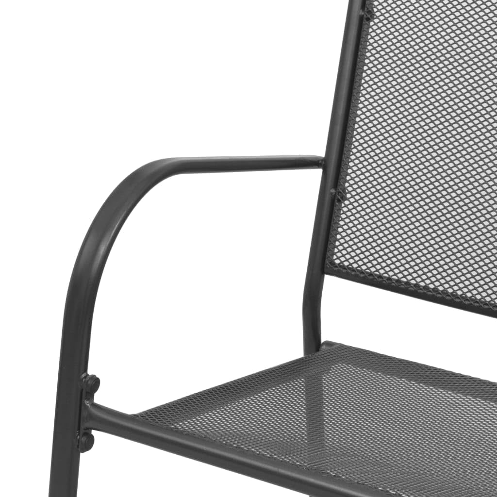 Ławka metalowa 108 cm, stalowa ławka do siedzenia z kratką, styl industrialny, ławka ogrodowa, antracytowa, malowana proszkowo i odporna na rdzę, obciążenie do 110 kg