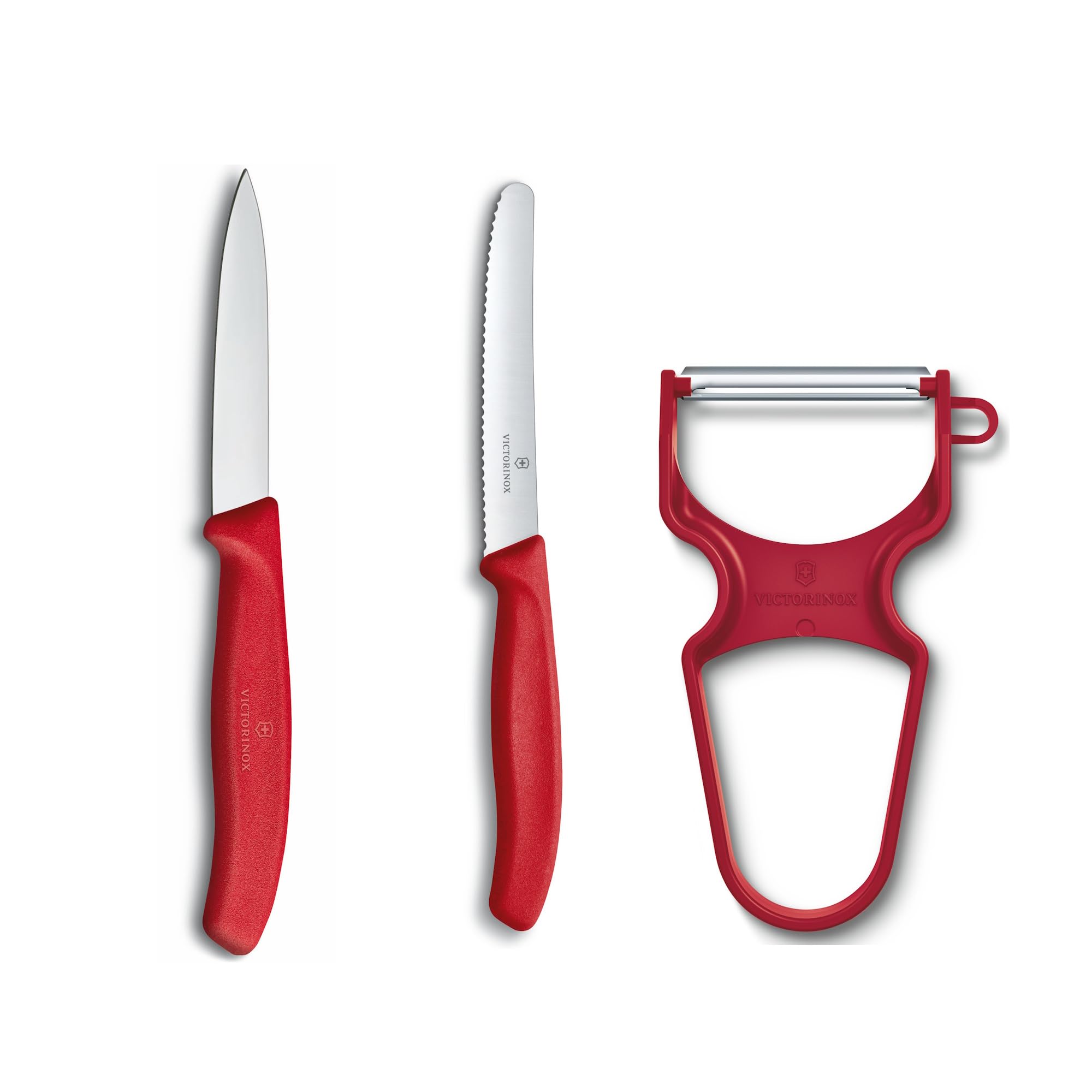 Victorinox Soyma Bıçağı Seti, 3 Parça Kırmızı