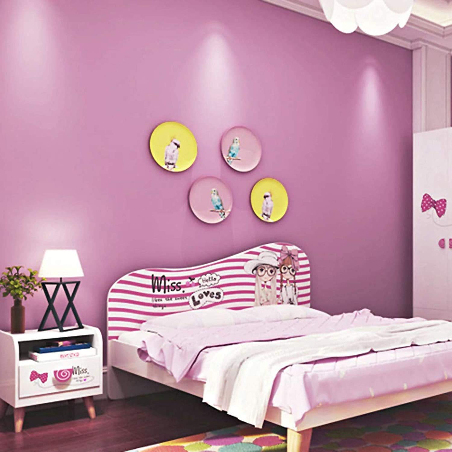 Fusion Graphix Matt Pink Vinyl Contact Paper Decorative Self Adhesive Shelf Liner Waterproof Removable Peel and Stick Wallpaper for Bedroom Living Room Wall Décor (24x24 inch) 1