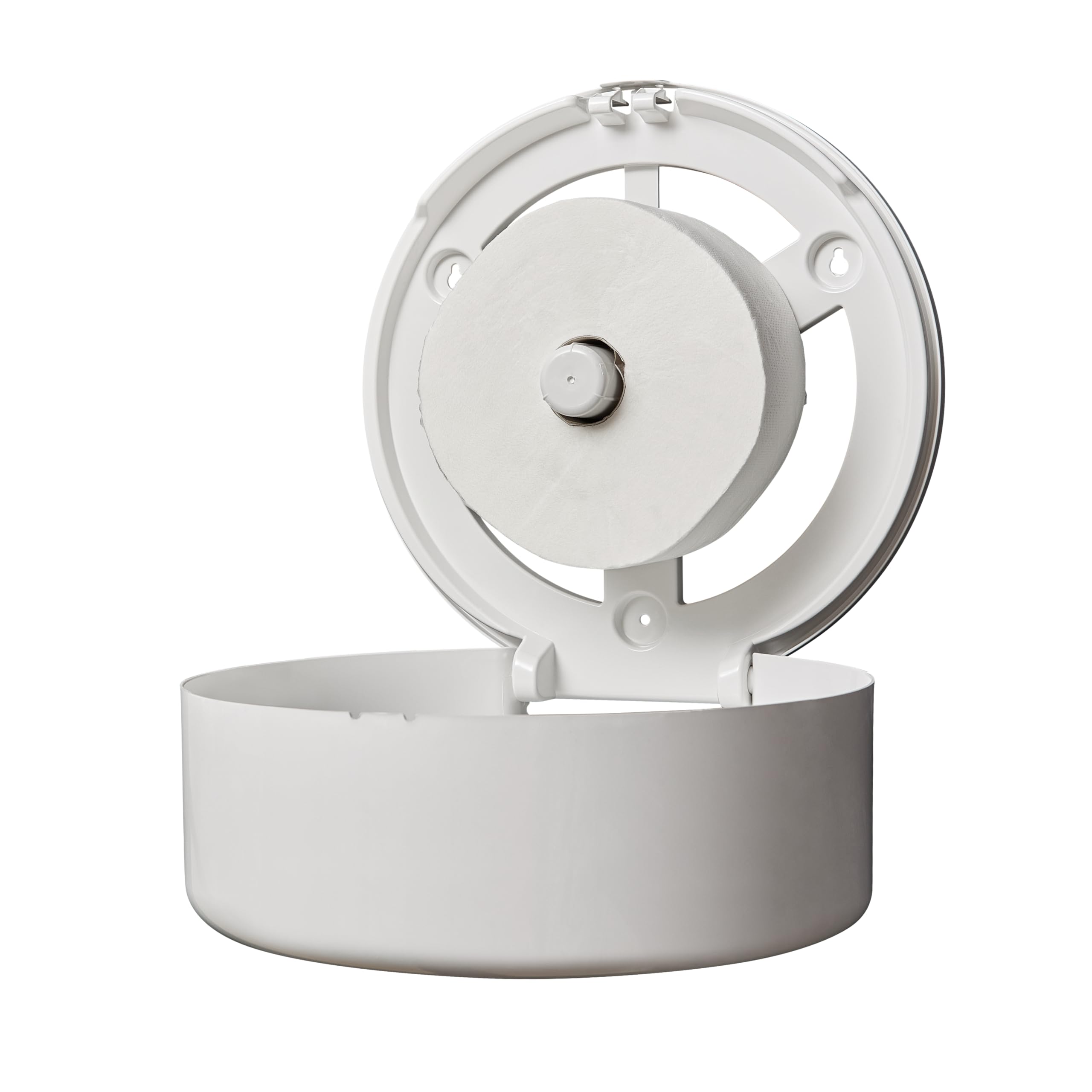 Jofel - Grand distributeur industriel de rouleaux de papier toilette, papier 400m, diamètre 260mm, mandrin 45-55mm, Idéal pour les toilettes publiques, Boîtier ABS haute qualité, Valor AE77000 Blanc