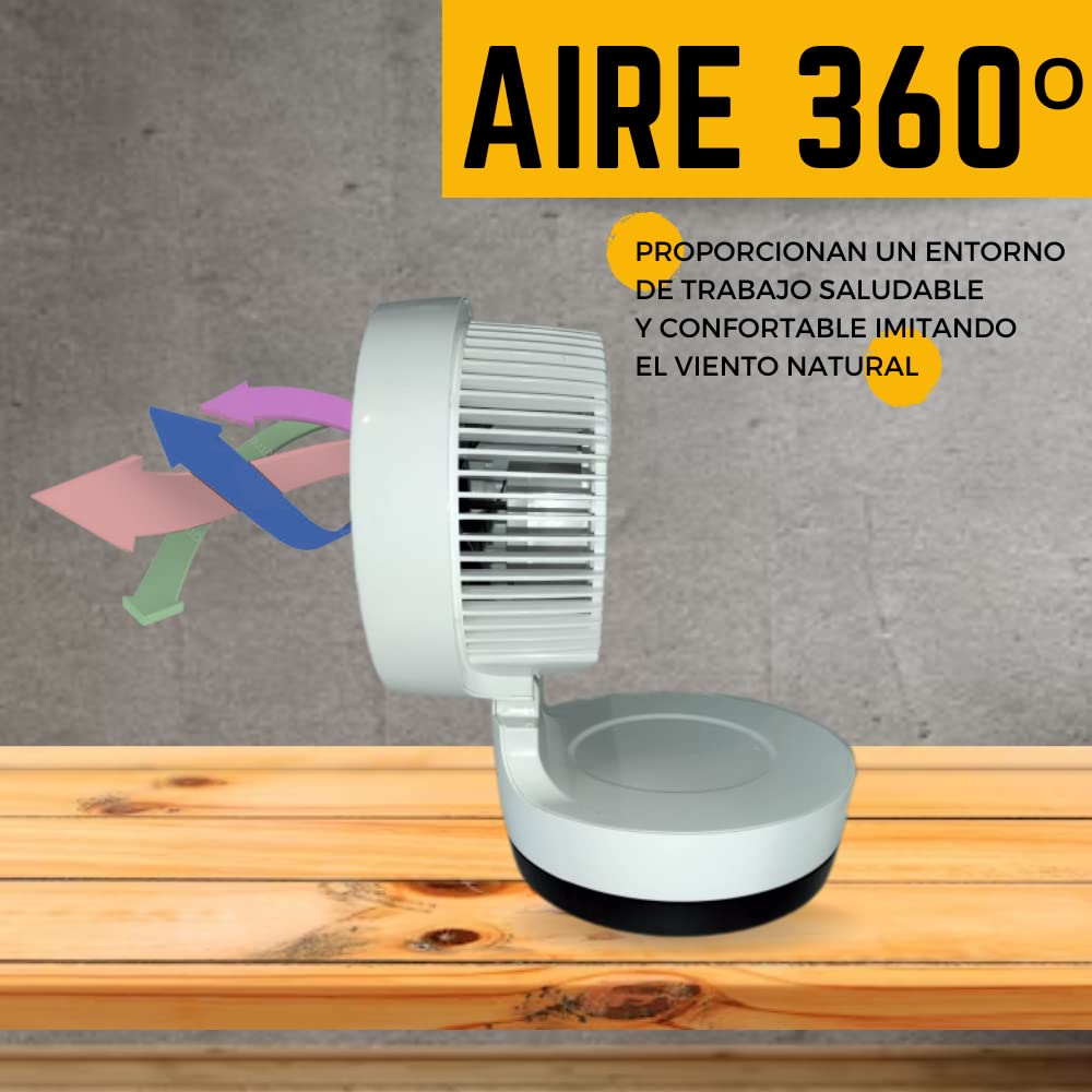 Ventilador de Mesa Portatil Silencioso Potente con Mando a Distancia Oscilacion Automatica y Temporizador 35w 3 Velocidades para Escritorio Oficina Cocina de Sobremesa Smart Confort Power Fan