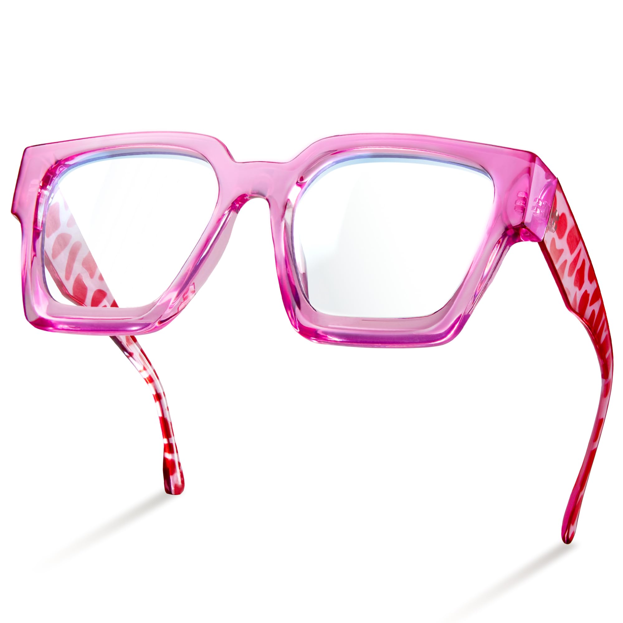 livho Oversized Eyewear Frame for Woman and Men - Rectangle Fashion Glasses for Computer, Chic Preppy Frame