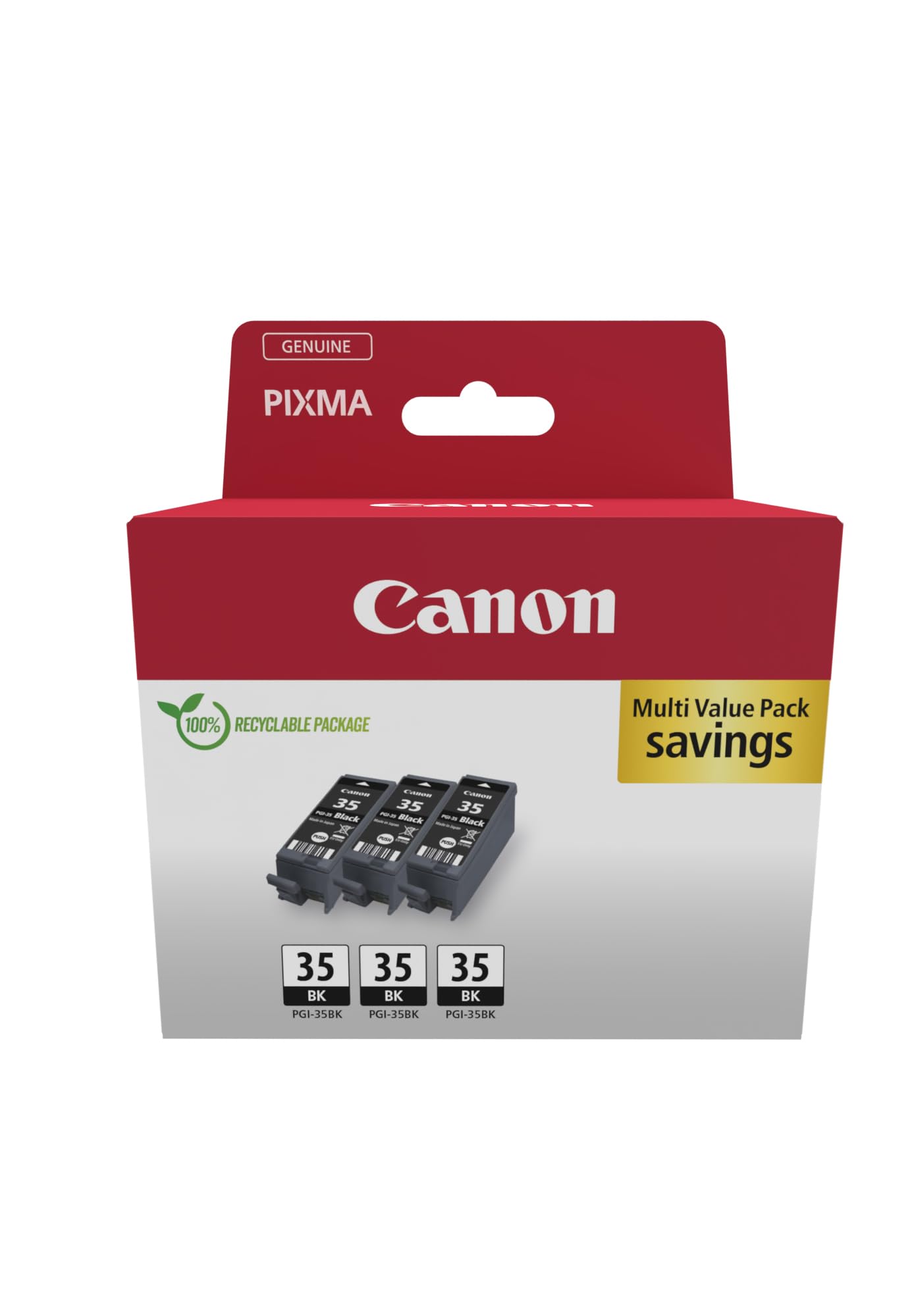 Original Canon PGI-35BK Black Ink Cartridge Triple Pack (1509B028)